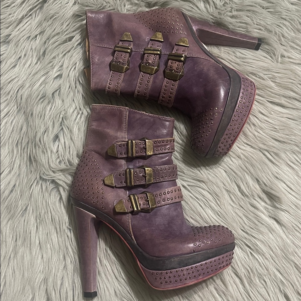Purple‎ High Heel Ankle Boots
